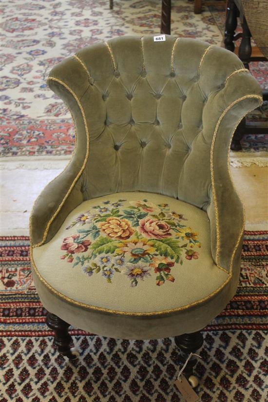 Victorian buttoned sewing chair